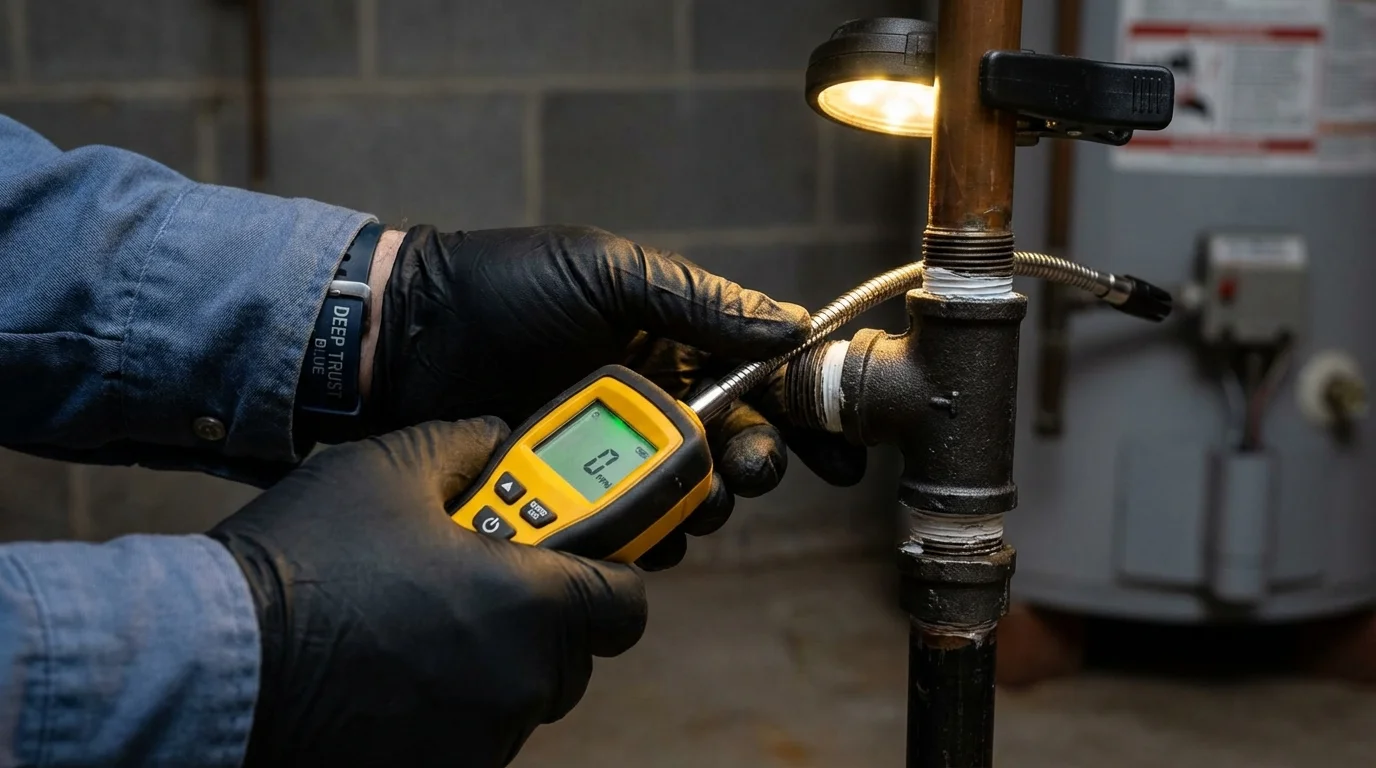 Gas leak detection with electronic sniffer by Johns Plumbing LLC in Adjuntas