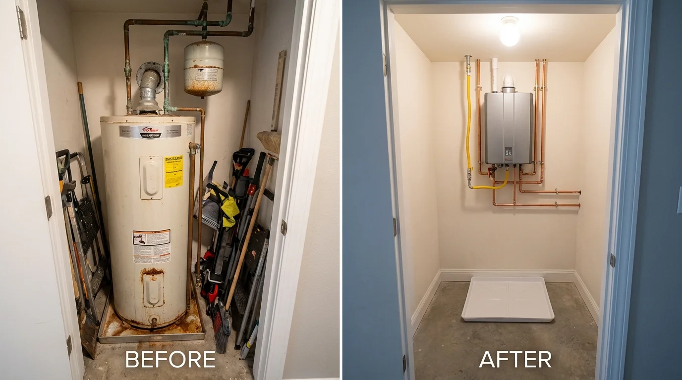 Tank water heater versus wall-mounted tankless unit comparison for Adjuntas, PR homeowners